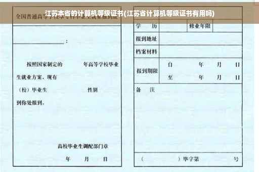 江苏本省的计算机等级证书(江苏省计算机等级证书有用吗)