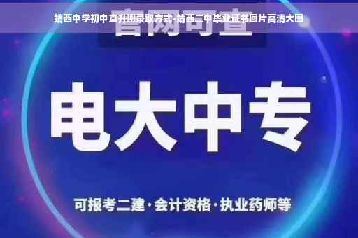 靖西中学初中直升班录取方式-靖西二中毕业证书图片高清大图