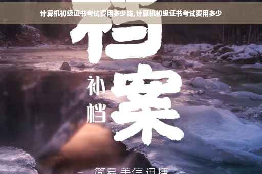 计算机初级证书考试费用多少钱,计算机初级证书考试费用多少