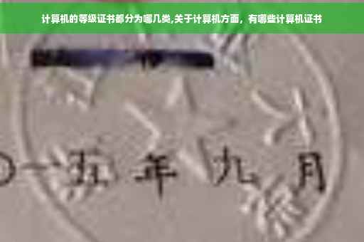 计算机的等级证书都分为哪几类,关于计算机方面，有哪些计算机证书