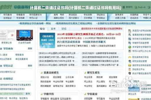 计算机二级通过证书吗(计算机二级通过证书吗有用吗)