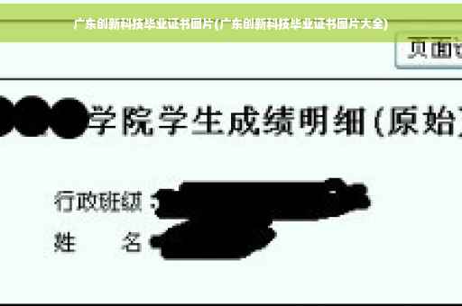 广东创新科技毕业证书图片(广东创新科技毕业证书图片大全)