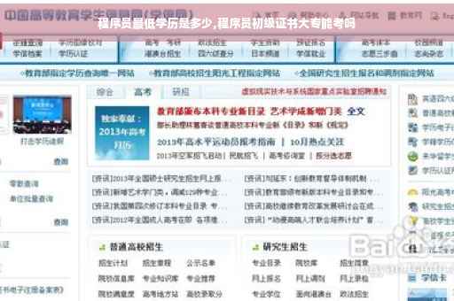 程序员最低学历是多少,程序员初级证书大专能考吗