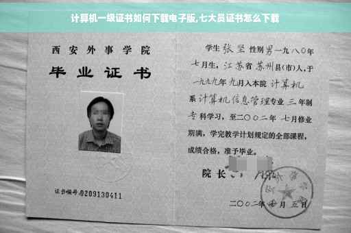 计算机一级证书如何下载电子版,七大员证书怎么下载