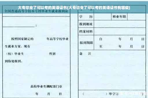 大专毕业了可以考的英语证书(大专毕业了可以考的英语证书有哪些)
