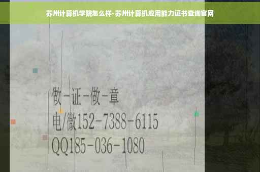 苏州计算机学院怎么样-苏州计算机应用能力证书查询官网