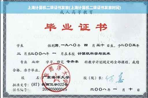 上海计算机二级证书发放(上海计算机二级证书发放时间)
