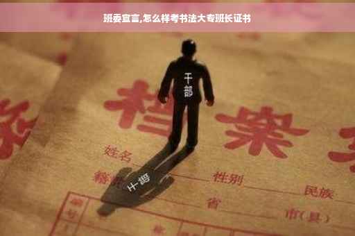 班委宣言,怎么样考书法大专班长证书