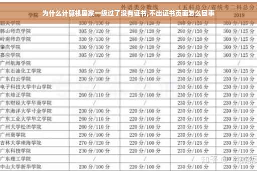 为什么计算机国家一级过了没有证书,不出证书页面怎么回事