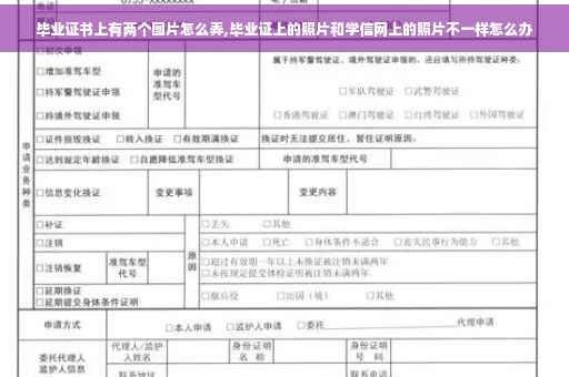 毕业证书上有两个图片怎么弄,毕业证上的照片和学信网上的照片不一样怎么办