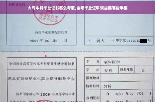 大专本科毕业证书怎么考取,自考毕业证申请需要哪些手续