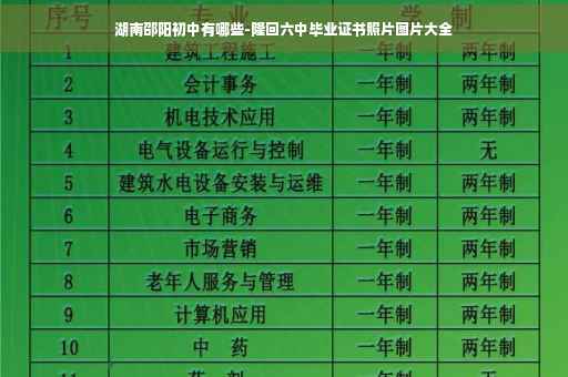 湖南邵阳初中有哪些-隆回六中毕业证书照片图片大全