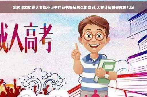 哪位朋友知道大专毕业证书的证书编号怎么能查到,大专计算机考试是几级