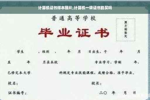 计算机证书样本图片,计算机一级证书能买吗