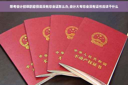 想考会计初级职称但是没有毕业证怎么办,会计大专毕业没有证书应该干什么