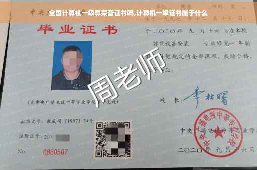 全国计算机一级算荣誉证书吗,计算机一级证书属于什么