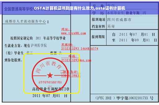 OSTA计算机证书到底有什么效力,osta证书计算机