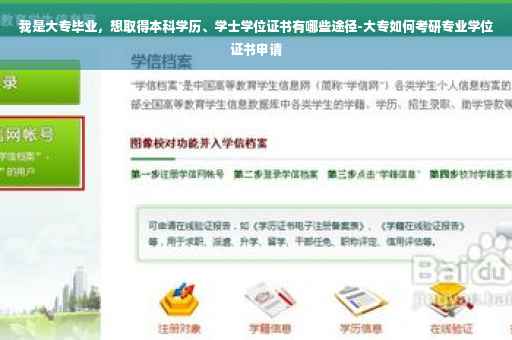 我是大专毕业，想取得本科学历、学士学位证书有哪些途径-大专如何考研专业学位证书申请