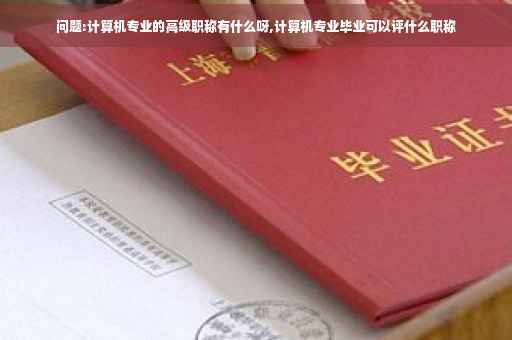 问题:计算机专业的高级职称有什么呀,计算机专业毕业可以评什么职称