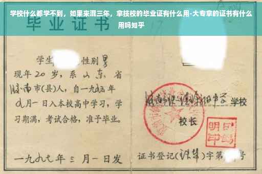学校什么都学不到，如果来混三年，拿技校的毕业证有什么用-大专拿的证书有什么用吗知乎