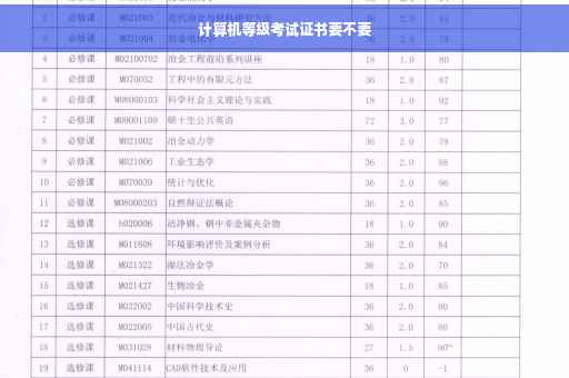 计算机等级考试证书要不要