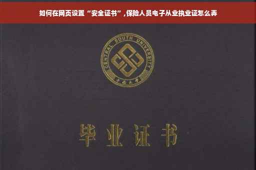 如何在网页设置“安全证书”,保险人员电子从业执业证怎么弄