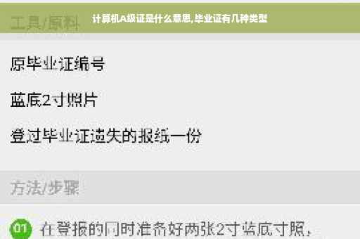 计算机A级证是什么意思,毕业证有几种类型