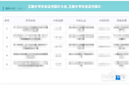 王集中学毕业证书图片大全,王集中学毕业证书图片