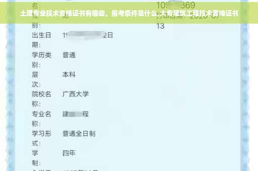 土建专业技术资格证书有哪些，报考条件是什么,大专建筑工程技术要啥证书