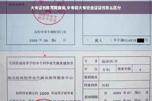 大专证书教育网查询,中专和大专毕业证证书怎么区分