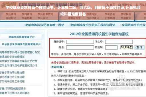 学校毕业要求有两个技能证书,计算机二级,四六级,到底算不算技能证,计算机四级科目难度排名 学校毕业要求有两个技能证书,计算机二级,四六级,到底算不算技能证,计算机四级科目难度排名