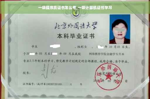 一级程序员证书怎么考,一级计算机证书学习