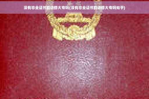 没有毕业证书能进修大专吗(没有毕业证书能进修大专吗知乎)
