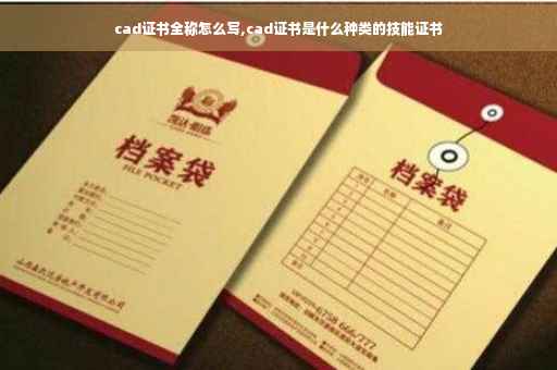 cad证书全称怎么写,cad证书是什么种类的技能证书
