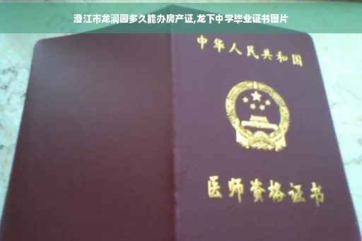 澄江市龙润园多久能办房产证,龙下中学毕业证书图片