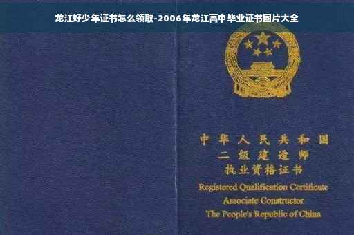 龙江好少年证书怎么领取-2006年龙江高中毕业证书图片大全