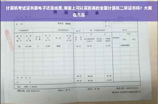 计算机考试证书要电子还是纸质,淘宝上可以买到真的全国计算机二级证书吗？大概在几百