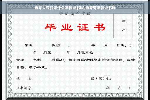 自考大专能考什么学位证书呢,自考有学位证书吗