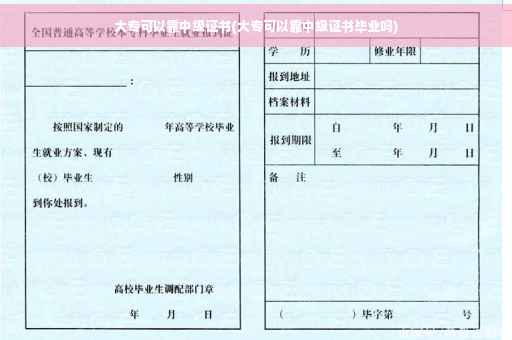 大专可以靠中级证书(大专可以靠中级证书毕业吗)