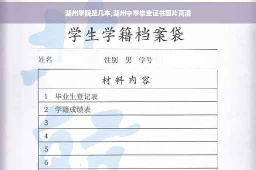 湖州学院是几本,湖州中学毕业证书图片高清