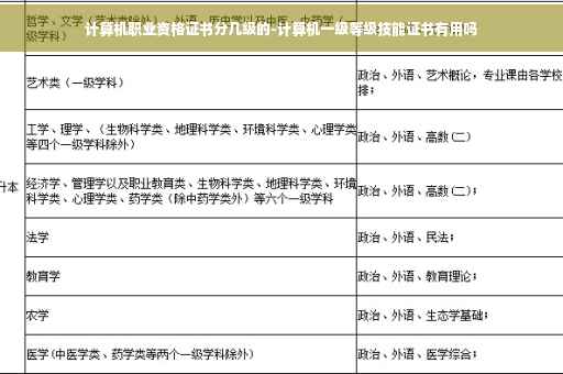 计算机职业资格证书分几级的-计算机一级等级技能证书有用吗