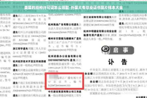 美国的持枪许可证怎么领取-外国大专毕业证书图片样本大全
