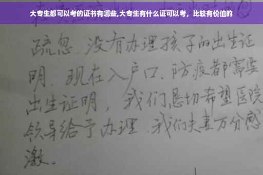 大专生都可以考的证书有哪些,大专生有什么证可以考，比较有价值的