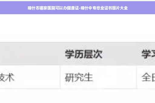 喀什市哪家医院可以办健康证-喀什中专毕业证书图片大全