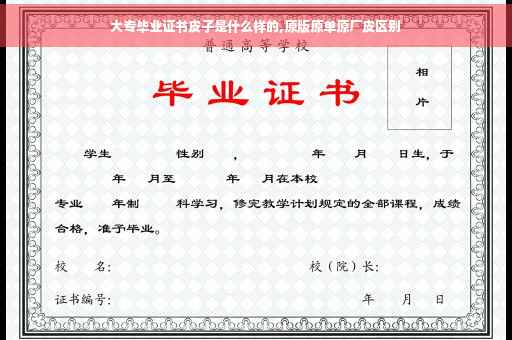 大专毕业证书皮子是什么样的,原版原单原厂皮区别