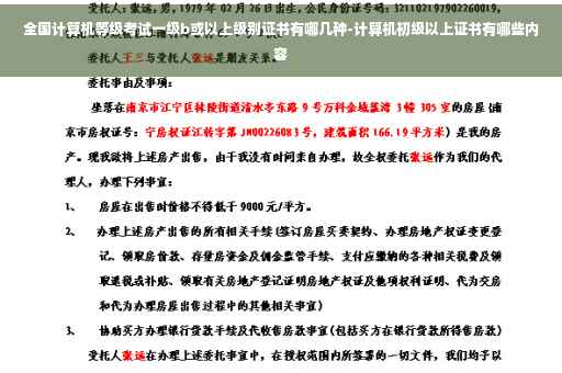 全国计算机等级考试一级b或以上级别证书有哪几种-计算机初级以上证书有哪些内容