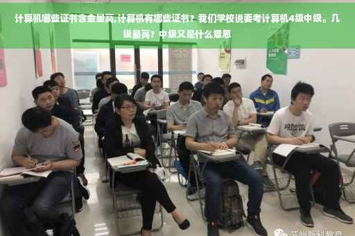 计算机哪些证书含金量高,计算机有哪些证书？我们学校说要考计算机4级中级。几级最高？中级又是什么意思