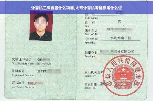 计算机二级要报什么项目,大专计算机考试都考什么证