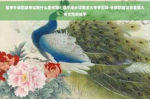 报考中级职称考试有什么条件呢？是不是必须要求大专学历呀-中级职称证书需要大专文凭吗知乎