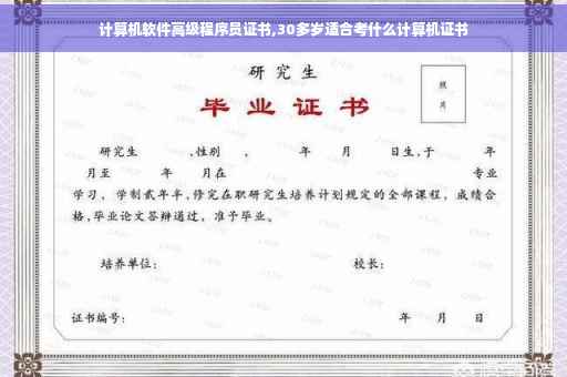计算机软件高级程序员证书,30多岁适合考什么计算机证书